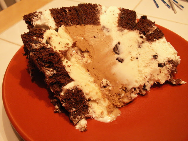 Slice of birthday cake