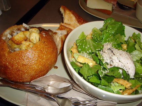 French Onion Soup in a Bread Bowl