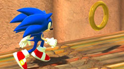 Sonic collecting rings in 'Sonic Unleashed'