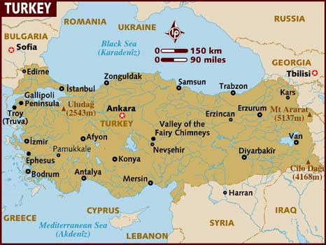 Turkije Landkaart - Turkey Map, plattegrond, kaart, Alanya ...