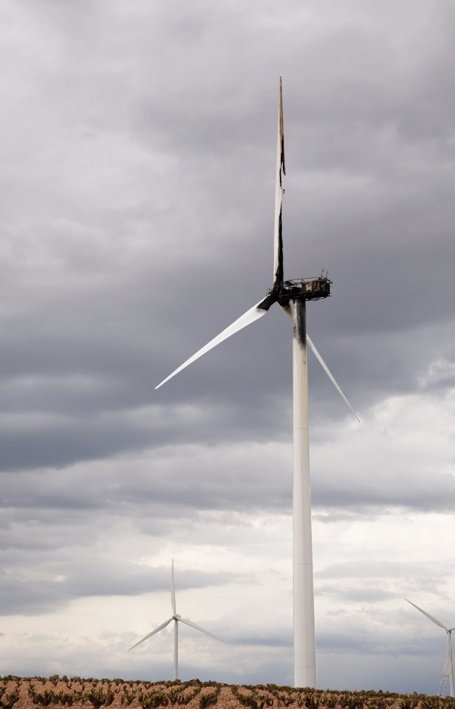 Electrical fires in wind turbines can result from shorts in equipment 