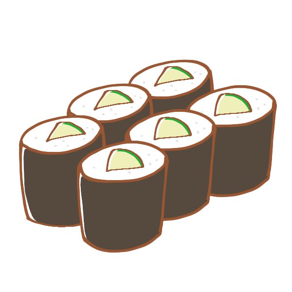 かっぱ巻きのイラスト かわいいフリー素材が無料のイラストレイン