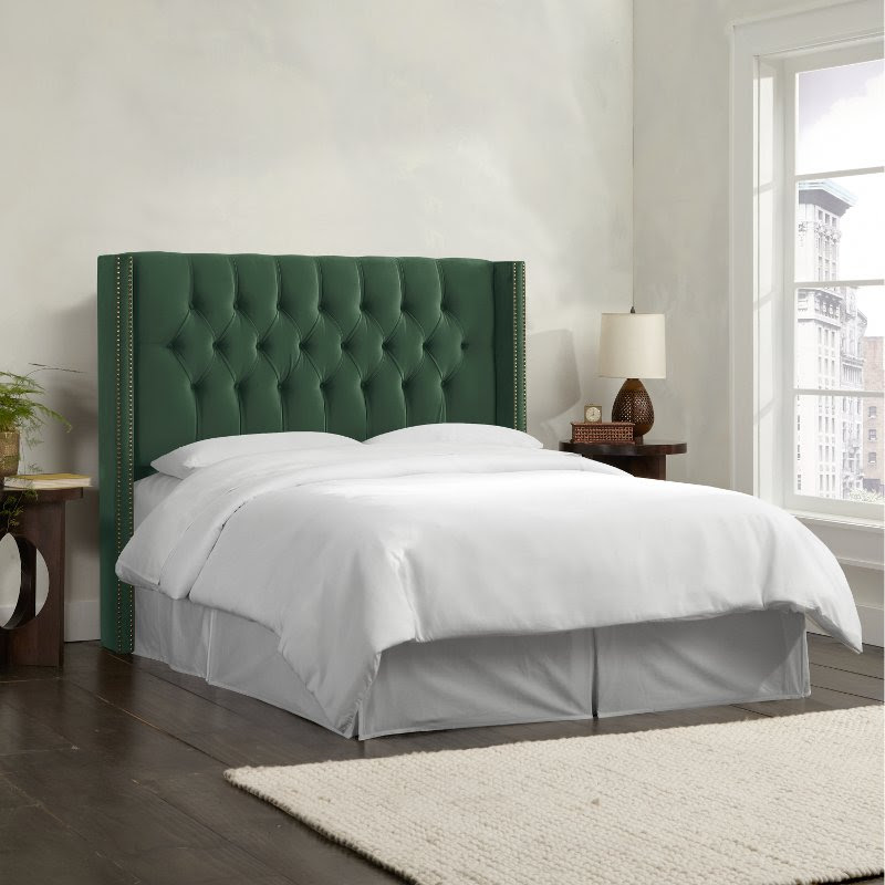 upholstered headboard king grey