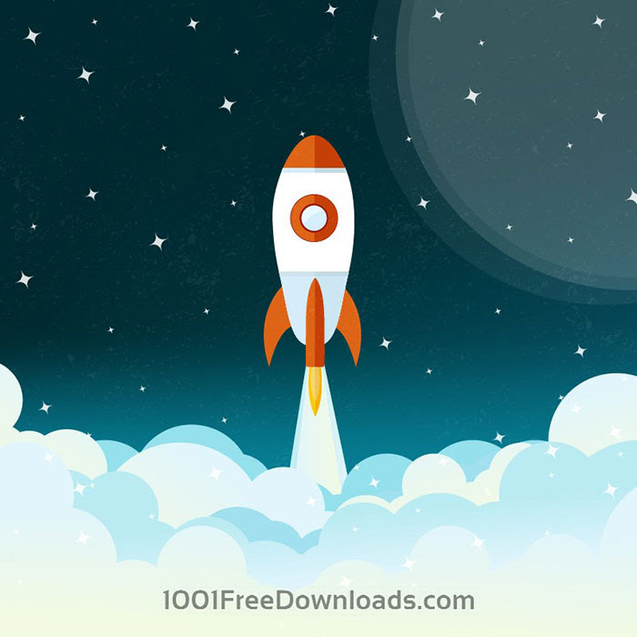 Space Rocket Flying Illustration