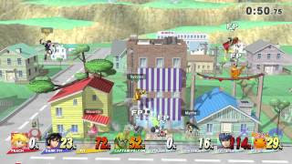 Super Smash Bros. U - 4P & 4 Amiibo At Onett Super Smash Bros. U - 4P & 4 Amiibo At Onett