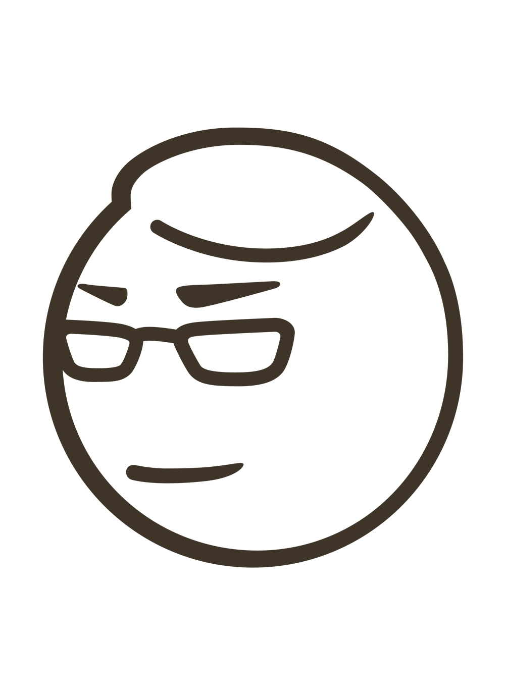 めがねサラリーマンの顔イラスト キメ顔 フリーベクター素材の発光大王堂キャラクター