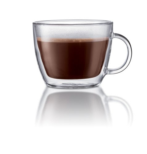 Bodum Bistro Double-Wall Insulated Glass Café Latte Mug, Set of 2