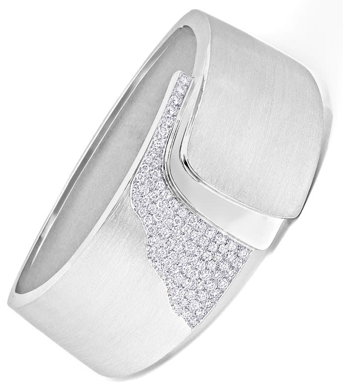 Foto 2, Oberarm-Spange 222G 18K-Wg 4ct River Lupenrein! Schmuck, S8358