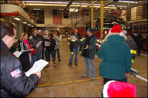 Caroling at Engine Company 13