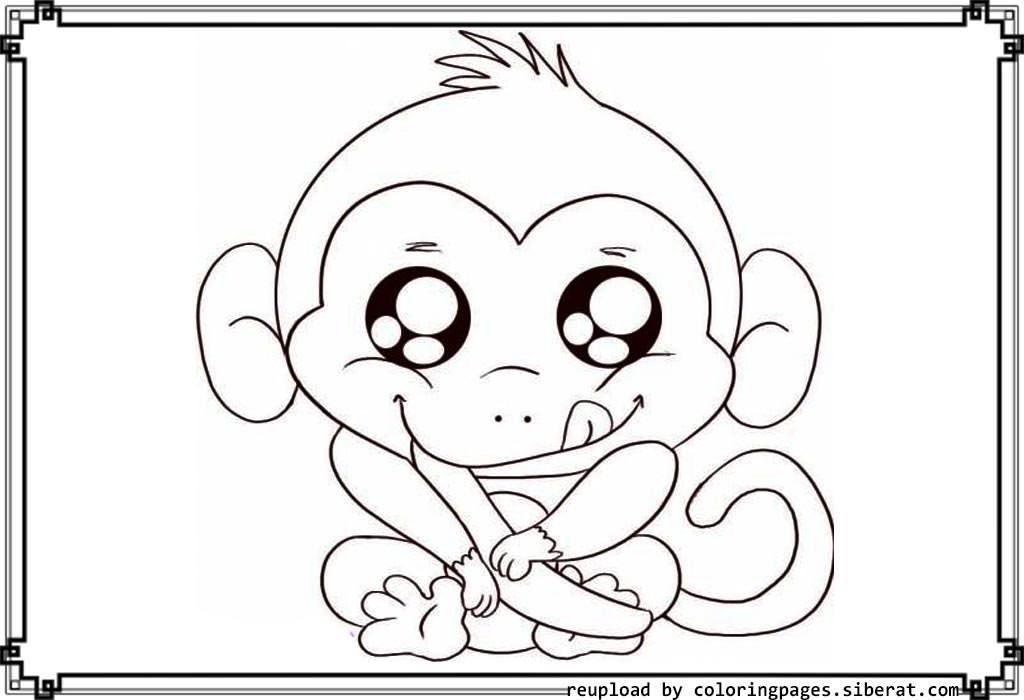 Cute monkey coloring pages to download and print for free