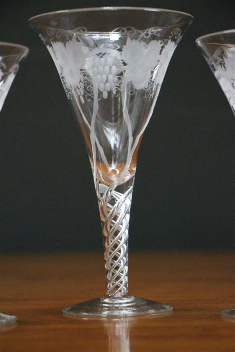 I searched for months looking for a table to compliment and bring together our open concept living room and kitchen. Buy set 16 engraved fluted wine glasses 1850 from Antiques