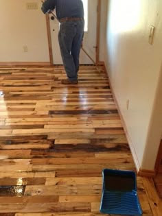 How to Build Wood Flooring from Wood Pallets Project  -  With the VA, we have to have flooring put in, but I know how to rip up carpet and lay it back down, so maybe I can put this beneath the carpet pad as an added 'bonus' when we go to sell.  OR keep it if we love it!