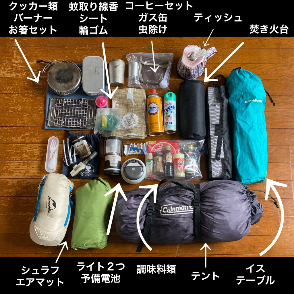 キャンプツーリングに行きたい 荷物準備 Kushitani Logs