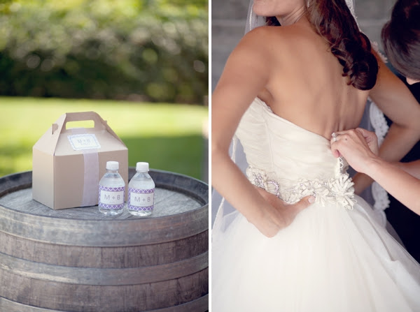 welcome kit water bottle lazaro wedding gown Saltwater Farms Vineyard 