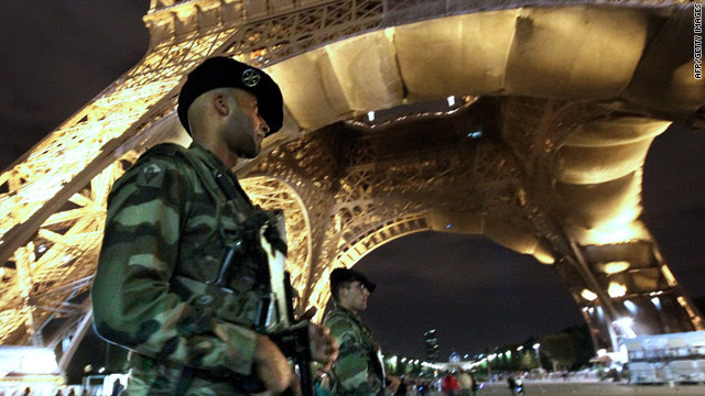 France's terror alert level is at Reinforced Red, the second-highest level.