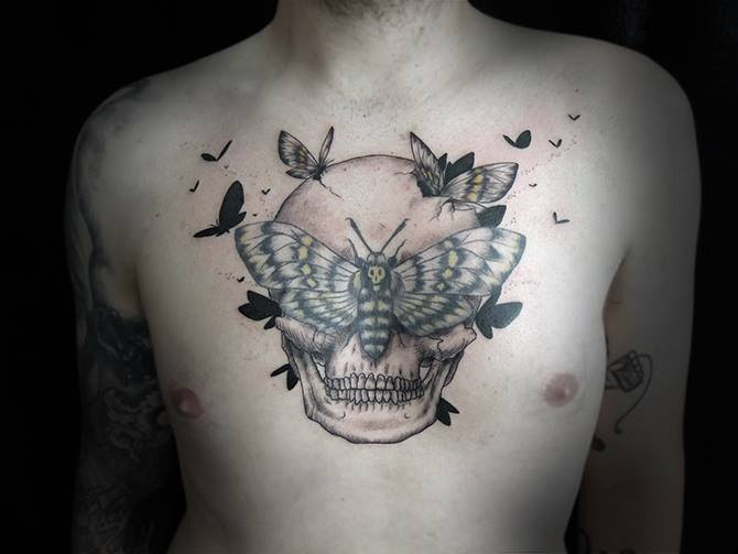 Skull tattoos by San from Coloured Skins