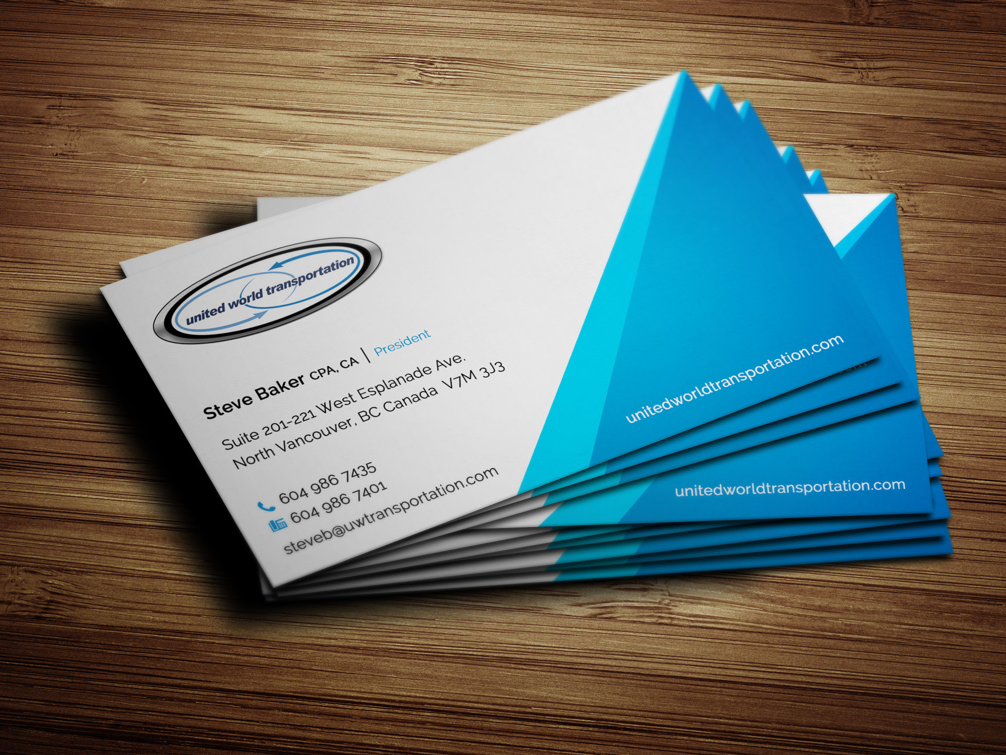 Business Card Design for United World Transportation ...