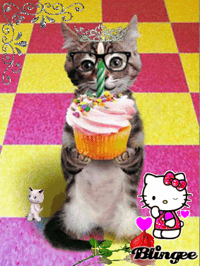 Le Chat Qui Souhaite Un Joyeux Anniversaire Picture Blingee Com