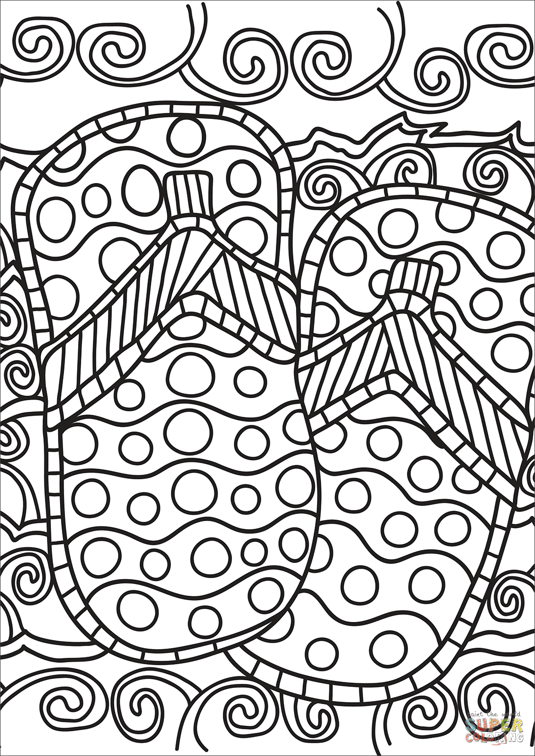 Pop Art Flip Flops coloring page | Free Printable Coloring ...