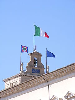 Flags ontop Palazzo del Quirinale (Rome)