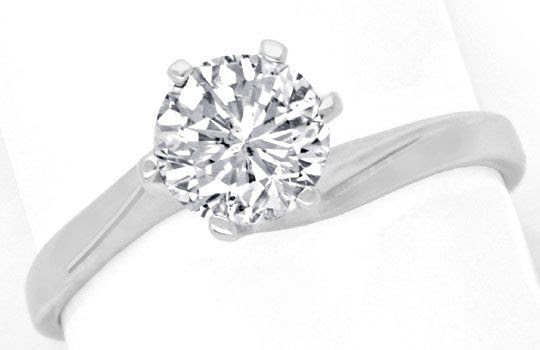 Original-Foto 2, DIAMANT-RING EIN-KARÄTER 1,16ct F SI, WEISSGOLD SCHMUCK