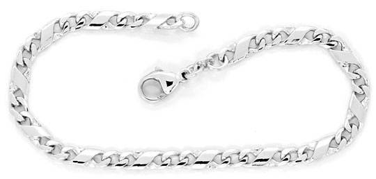 Foto 1, GARNITUR DOLLAR-GOLDKETTE DOLLAR-GOLDARMBAND WEISS-GOLD, K2471