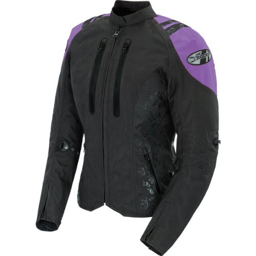 Joe Rocket Atomic 4.0 Women's Textile Street Motorcycle Jacket - Black/Purple / 2 Diva On Sale