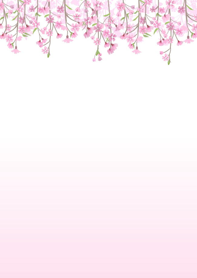 花の便箋 無料テンプレート しだれ桜 Template Million テンプレートミリオン