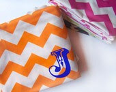 Monogrammed Baby Blanket, Chevron, Customize Color and Name, Birth Stats Personalized Baby Gift - littlehipsqueaks
