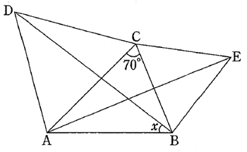 角度問題 角ｘの大きさは 法政大学中学 ２０１０年 中学入試算数６８分野別解法