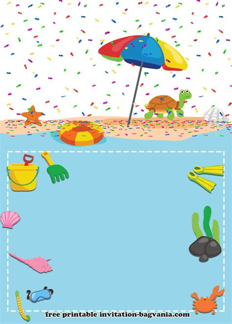  free beach theme birthday invitation templates download hundreds free