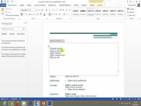 Como fazer um bom currículo no Word - YouTube