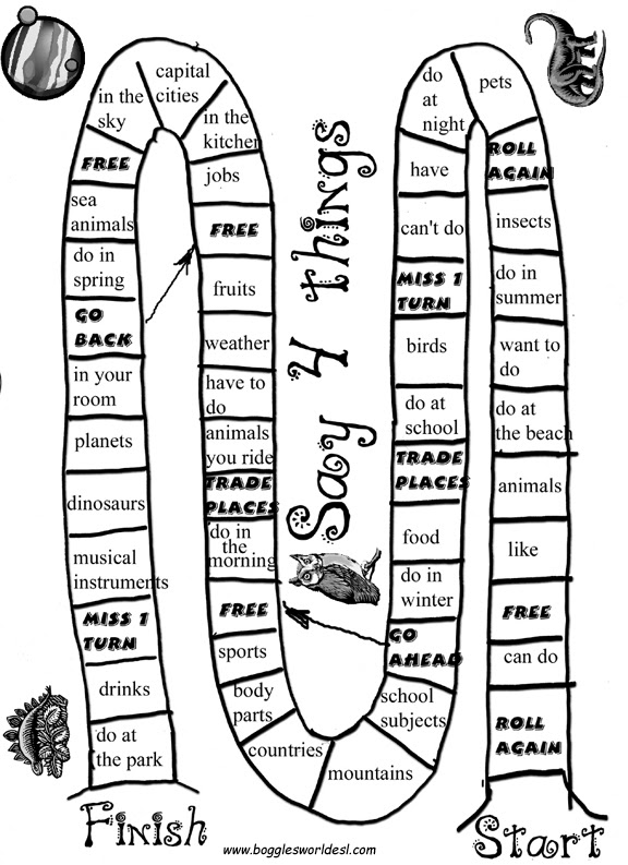 Say Four Things - A good game for younger learners. They have to say ...