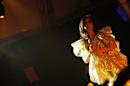 Icelandic singer Bjork performs at the forecourt of Sydney's Opera House on January 23, 2008