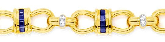 Foto 2, TOPMODERNES BRILLANT-SAFIR-ARMBAND GELBGOLD LUXUS! NEU!, S6859