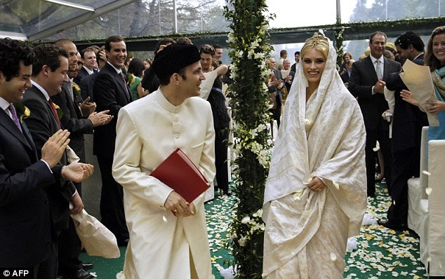 Happier times: Prince Hussain and Princes Khaliya at their September 2006 wedding