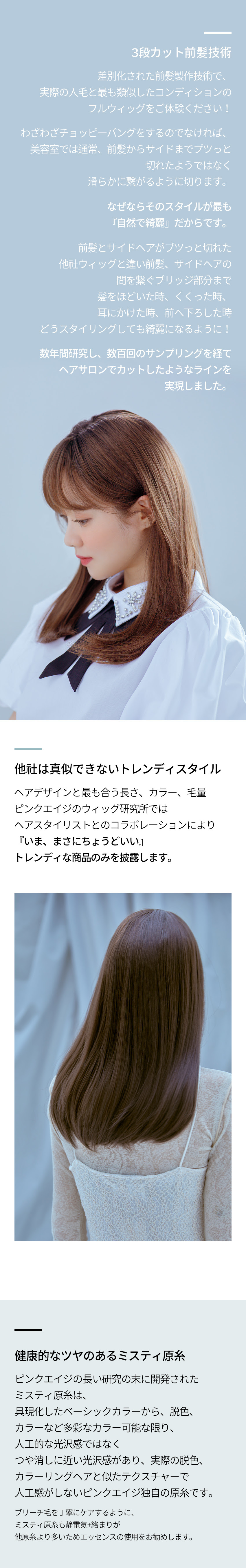 フルウィッグ ミディアム ストレート マジックパーマ モニカ ミスティ原糸