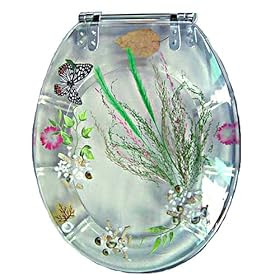 Trimmer Butterflies and Flowers Toilet Seat - Clear (Standard)