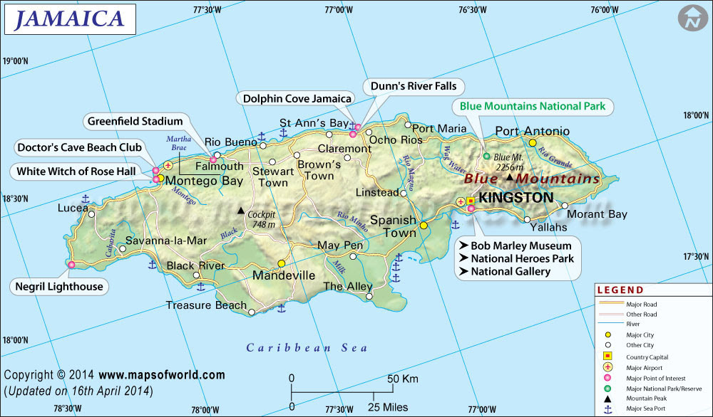 Jamaica Political Map
