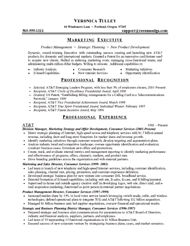Marketing Resume Example