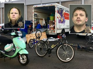 This duo was arrested on multiple charges.(Photos: Multnomah County Sheriff's Office)