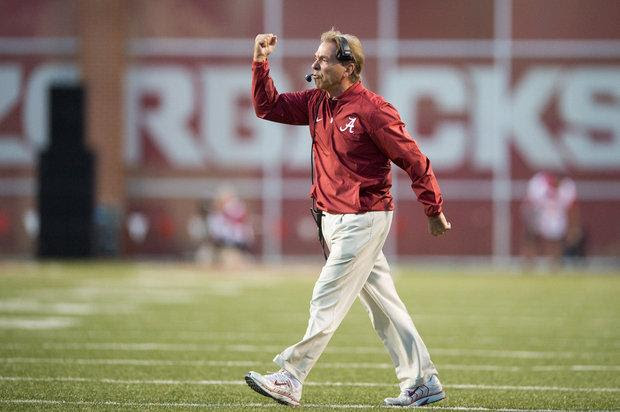 NCAA Football: Alabama at Arkansas