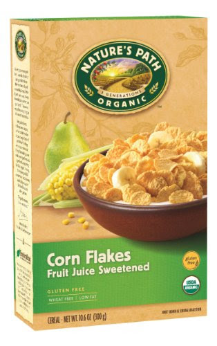 Nature's Path Organic Corn Flakes, Fruit Juice Sweetened Cereal, 10.6-Ounce Boxes (Pack of 6)