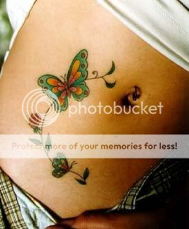 Butterfly Stomach Tattoo