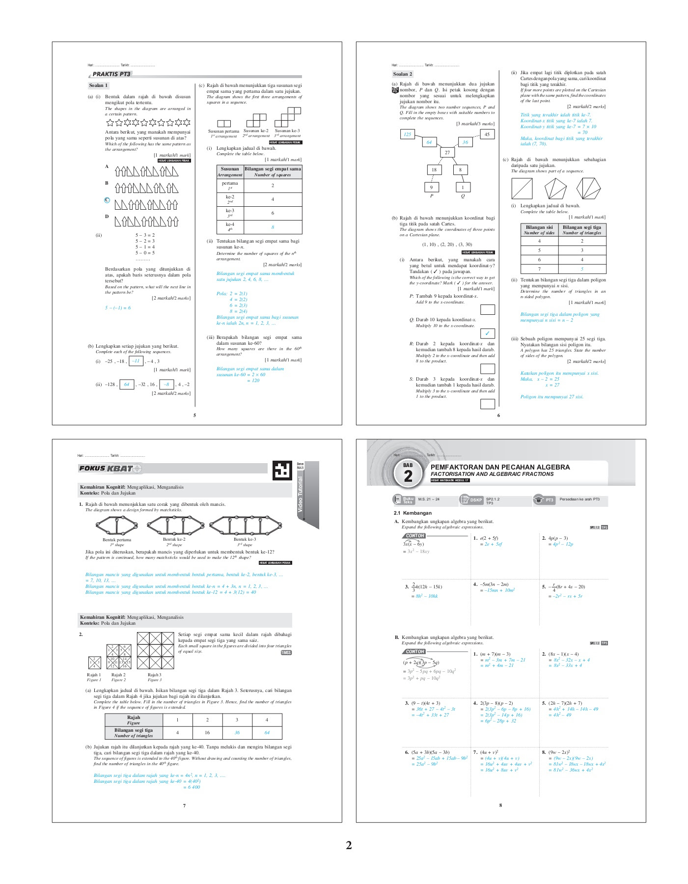 Jawapan Lengkap Matematik Tingkatan 2 Bahagian A