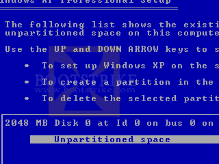 Only One Partition to select