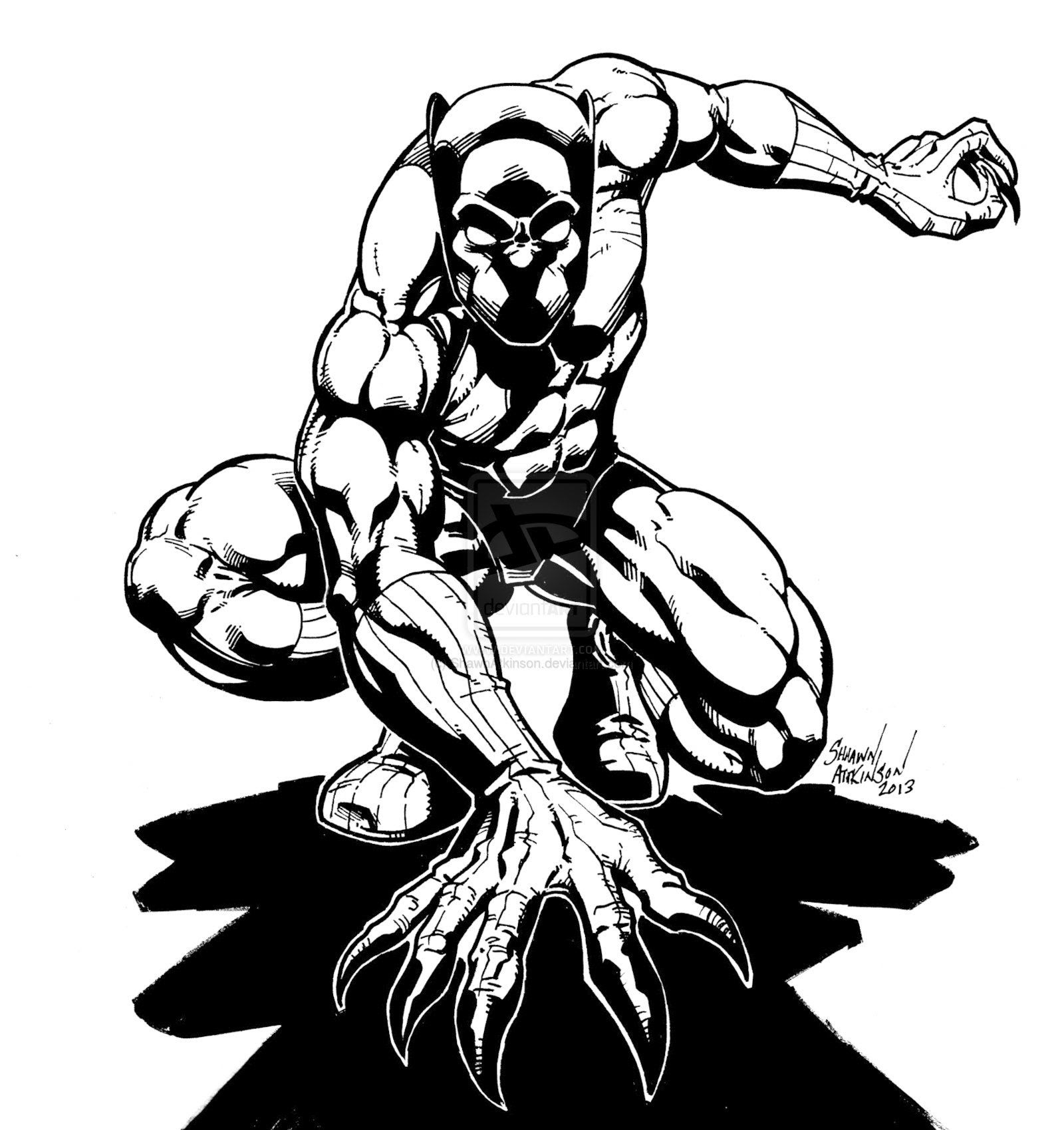 Free Black Panther Coloring Page, Download Free Black Panther ...