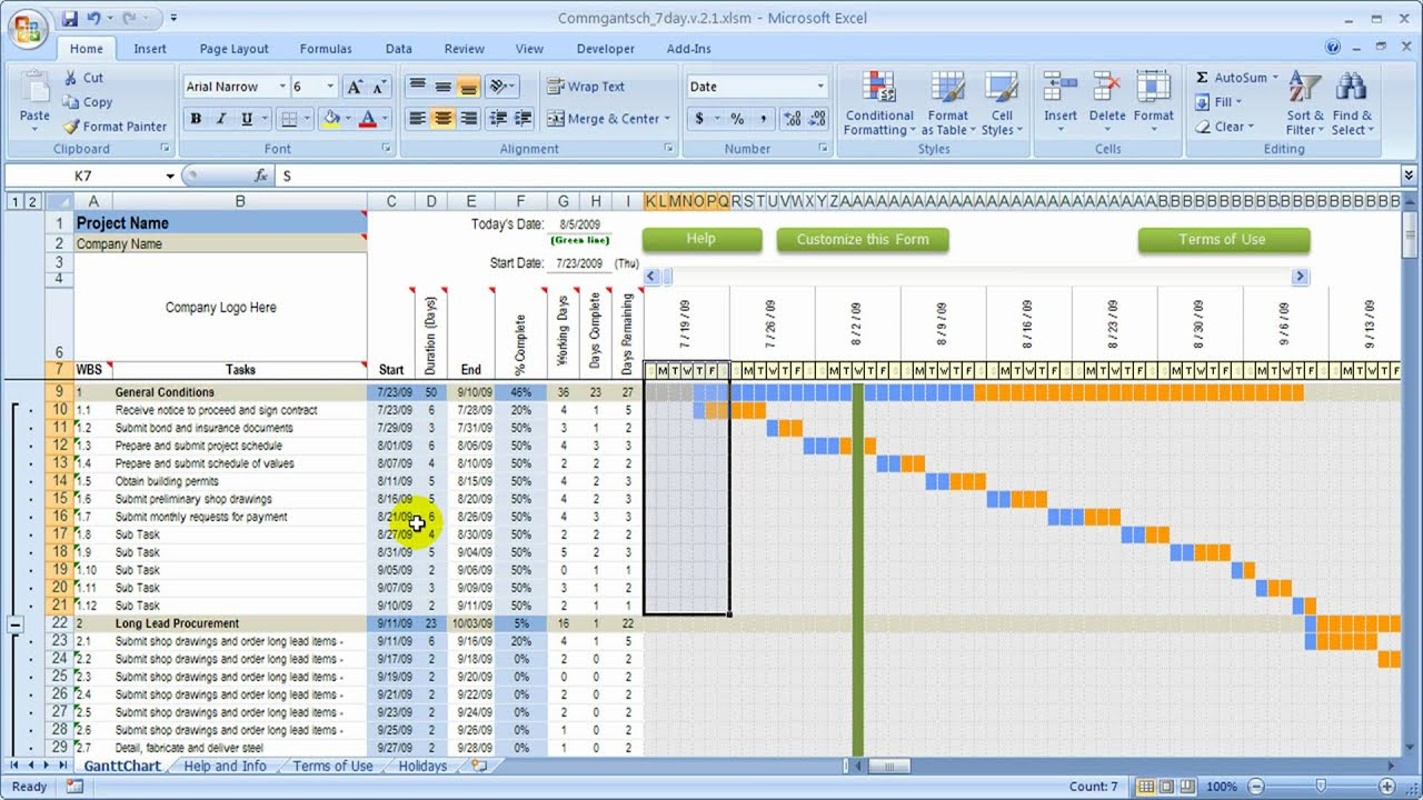 construction schedule template excel | Resume Builder | Resume ...