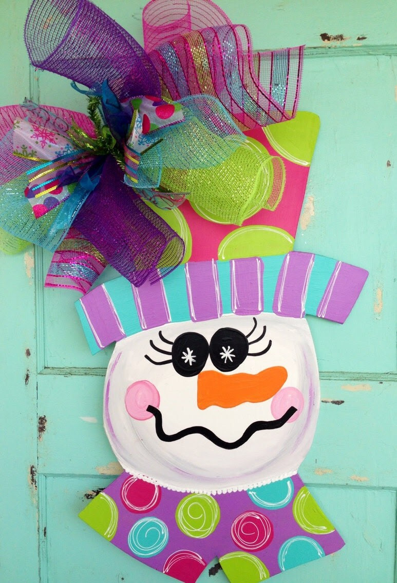 Snowman door decor - winter door decor - valentines door decor