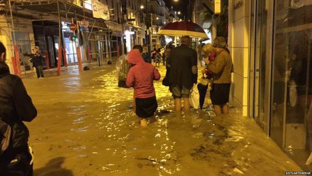 Flooding in Cannes
